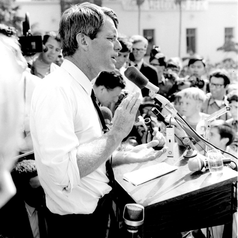 Robert F. Kennedy campaigning in 1968.